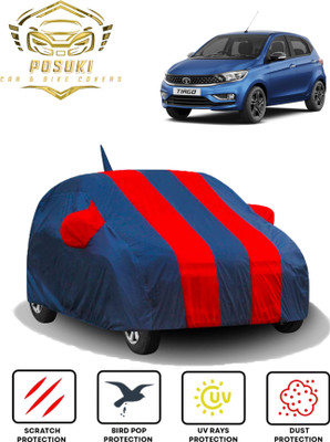 POSUKI Car Cover For Tata Tiago (With Mirror Pockets)(Blue, Red)