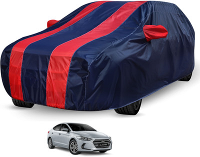 Auto Hub Car Cover For Hyundai Elantra (With Mirror Pockets)(Blue, Red)