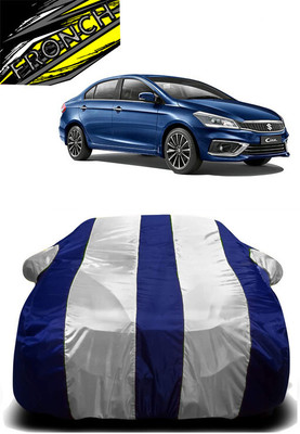 FRONCH Car Cover For Maruti Suzuki Ciaz (With Mirror Pockets)(White, Blue)