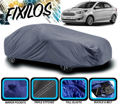 FIXILOS Car Cover For Ford Figo Aspire (With Mirror Pockets)(Grey)