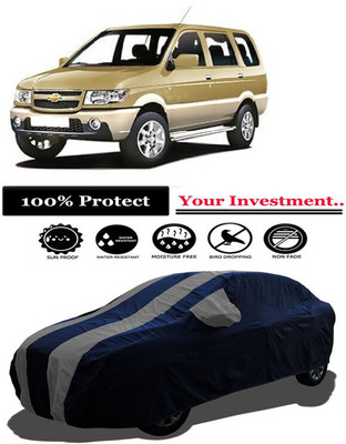 Amexride Car Cover For Chevrolet Tavera 7 STR (With Mirror Pockets)(Grey)