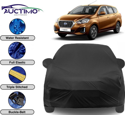 AUCTIMO Car Cover For Datsun Go+ (With Mirror Pockets)(Black)