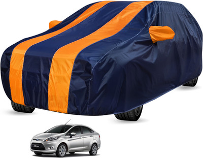 Auto Hub Car Cover For Ford Fiesta Sport (With Mirror Pockets)(Blue, Orange)