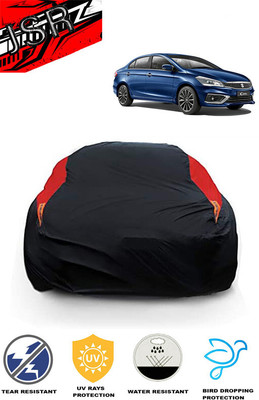 J S R Car Cover For Maruti Suzuki Ciaz (With Mirror Pockets)(Red, Black)
