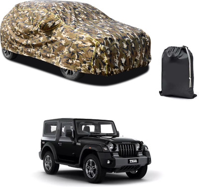 PAGORA Car Cover For Mahindra Thar (With Mirror Pockets)(Yellow, For 2019, 2020, 2021, 2022, 2023 Models)