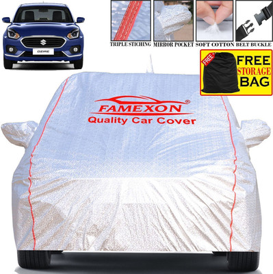 FAMEXON Car Cover For Maruti Suzuki Swift Dzire (With Mirror Pockets)(Silver)