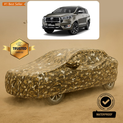 CODOKI Car Cover For Toyota Innova Crysta (With Mirror Pockets)(Yellow, White)