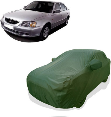 Tricway Car Cover For Hyundai Accent Viva GLX (With Mirror Pockets)(Green)