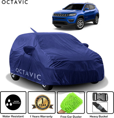 octavic Car Cover For Jeep Compass Facelift (With Mirror Pockets)(Blue)