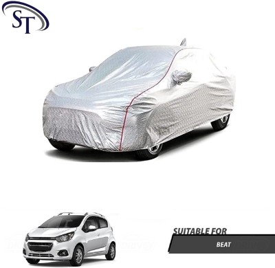 SHOBHNATH TRADING Car Cover For Chevrolet Beat (With Mirror Pockets)(Silver)