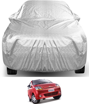 Auto Hub Car Cover For Chevrolet Spark (With Mirror Pockets)(Silver)
