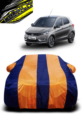 FRONCH Car Cover For Tata Tiago (With Mirror Pockets)(Orange, Blue)