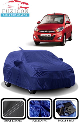 FUZICON Car Cover For Hyundai i10 (With Mirror Pockets)(Blue)