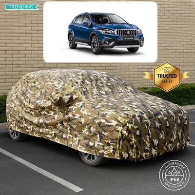 PAGORA Car Cover For Maruti S-Cross (With Mirror Pockets)(Yellow, Multicolor)