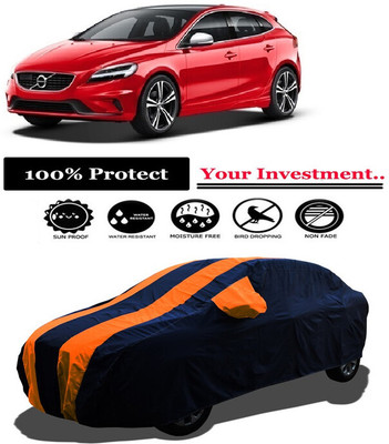 Amexride Car Cover For Volvo V40 D3 R-Design (With Mirror Pockets)(Orange)