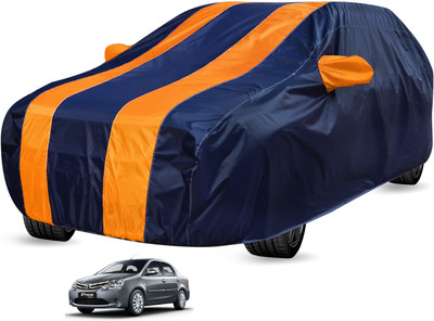 Auto Hub Car Cover For Toyota Etios (Without Mirror Pockets)(Black, Orange)