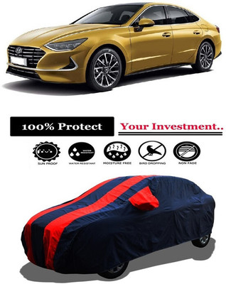 Amexride Car Cover For Hyundai Sonata Gold (With Mirror Pockets)(Red)