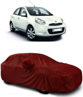 DIGGU Car Cover For Nissan Micra K9K (With Mirror Pockets)(Maroon)