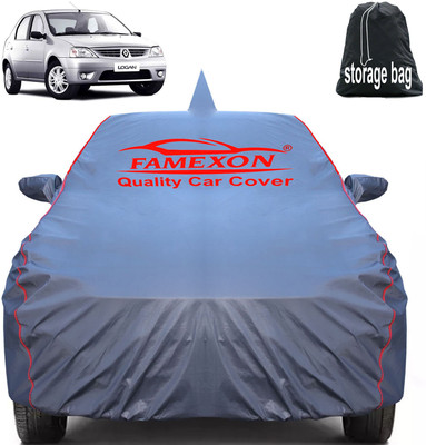 FAMEXON Car Cover For Mahindra Logan (With Mirror Pockets)(Grey)