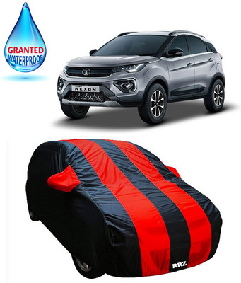 RRZ Car Cover For Tata Nexon (With Mirror Pockets)(Black, Red, For 2020 Models)