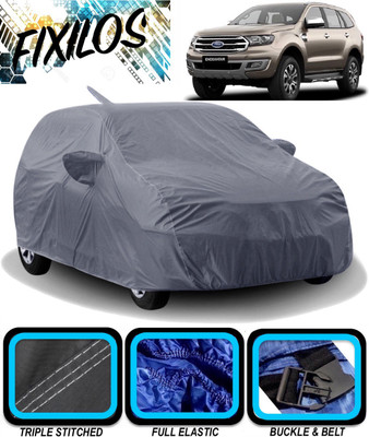 FIXILOS Car Cover For Ford Endeavour (With Mirror Pockets)(Grey)