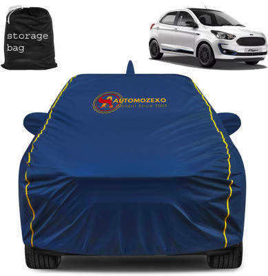 AUTOMOZEXO Car Cover For Ford Figo (With Mirror Pockets)(Blue)