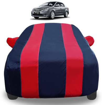 Auto Hub Car Cover For Toyota Etios (With Mirror Pockets)(Red)