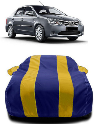 Autoprime Car Cover For Toyota Etios (With Mirror Pockets)(Yellow, Blue)