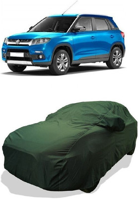 QLAX Car Cover For Maruti Vitara Brezza VDi Option (With Mirror Pockets)(Green)