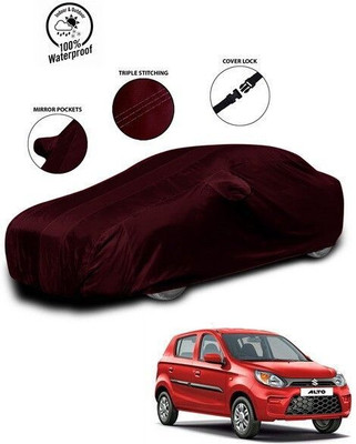 ANTHUB Car Cover For Maruti Suzuki Alto K10 (With Mirror Pockets)(Red)