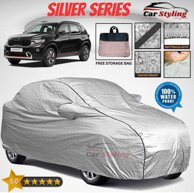 Car Styling Car Cover For Kia Sonet (With Mirror Pockets)(Silver, Black, For 2020, 2021, 2022, 2023 Models)