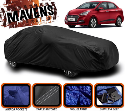 MAVENS Car Cover For Hyundai Xcent (With Mirror Pockets)(Black)