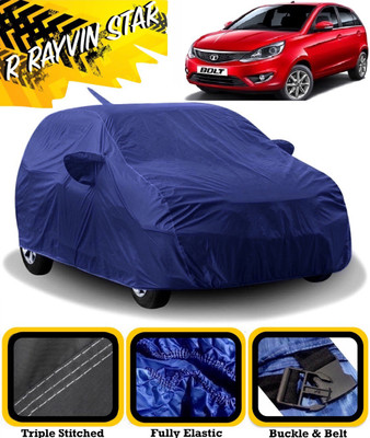 R Rayvin Star Car Cover For Tata Bolt (With Mirror Pockets)(Blue)