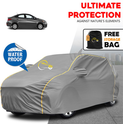 THE REAL ARV Car Cover For Hyundai Accent 1.6i (With Mirror Pockets)(Grey)