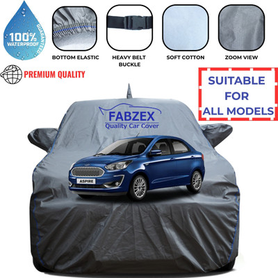 FABZEX Waterproof Car Cover For Ford Aspire (With Mirror Pockets)(Grey)