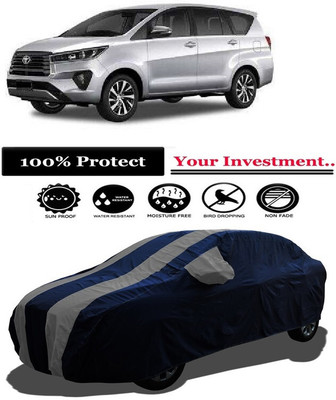 Amexride Car Cover For Toyota Innova Crysta 2.4 G Plus MT 8 STR Diesel (With Mirror Pockets)(Grey)