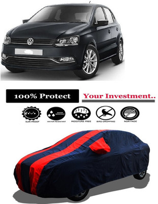 Amexride Car Cover For Volkswagen Polo 1.5 TDI Comfortline Diesel (With Mirror Pockets)(Red)