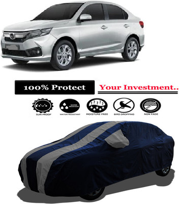 Amexride Car Cover For Honda Amaze VX i-DTEC (With Mirror Pockets)(Grey)