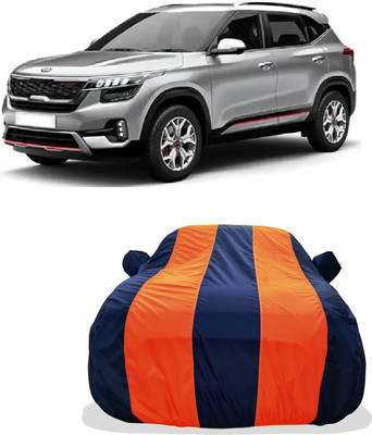 Tricway Car Cover For Kia Seltos HTK Plus AT D Diesel (With Mirror Pockets)(Orange)