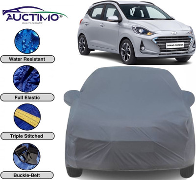 AUCTIMO Car Cover For Hyundai Grand i10 Nios (With Mirror Pockets)(Grey)
