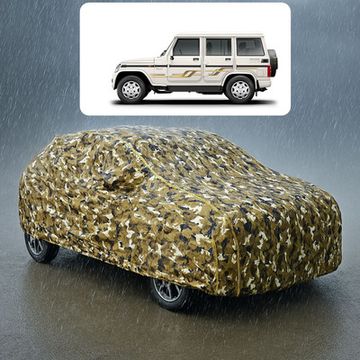 PAGORA Car Cover For Mahindra Bolero (With Mirror Pockets)(Yellow, White)