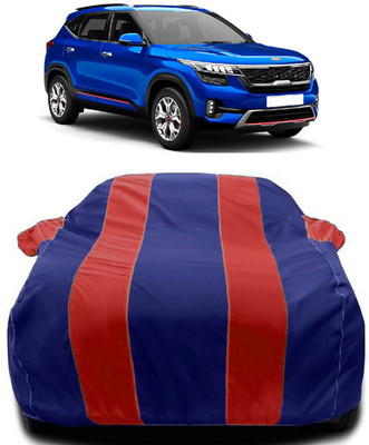 Autoprime Car Cover For Kia Seltos HTK 1.5 (With Mirror Pockets)(Red, Blue)