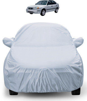 Auto Hub Car Cover For Hyundai Accent (With Mirror Pockets)(Silver)