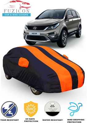 FUZICON Car Cover For Tata Hexa XT 4X4 (With Mirror Pockets)(Orange, Blue)
