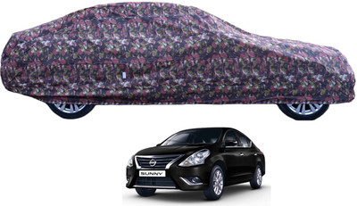 Auto Hub Car Cover For Nissan Sunny (With Mirror Pockets)(Green)