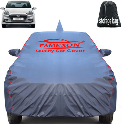 FAMEXON Car Cover For Hyundai Xcent, Xcent Facelift, Xcent 1.2 Kappa SX, Xcent 1.1 CRDi SX (With Mirror Pockets)(Grey)