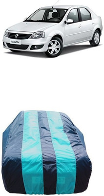 ATBROTHERS Car Cover For Mahindra Logan 1.4 GLE (Without Mirror Pockets)(White, Blue)