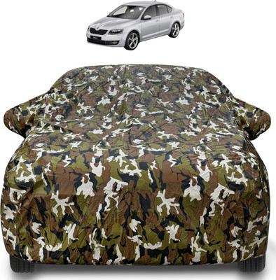 Auto Hub Car Cover For Skoda Octavia (With Mirror Pockets)(Brown)