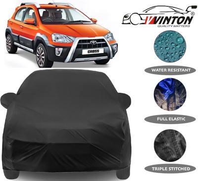V VINTON Car Cover For Toyota Etios Cross (With Mirror Pockets)(Black)