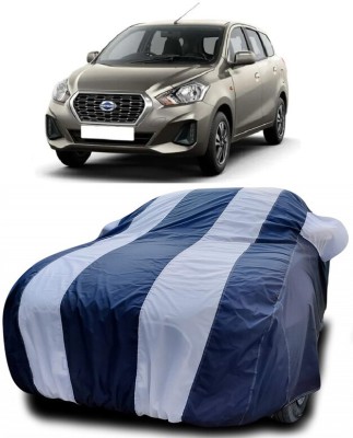 DIGGU Car Cover For Datsun GO Plus D (With Mirror Pockets)(White, Blue)